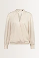 Glanzende blouse met keyhole-detail