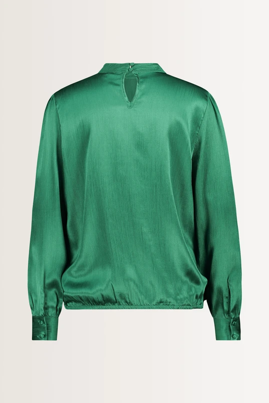Glanzende blouse met keyhole-detail