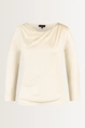 Glanzende top met plooihals