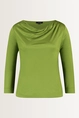Glanzende top met plooihals