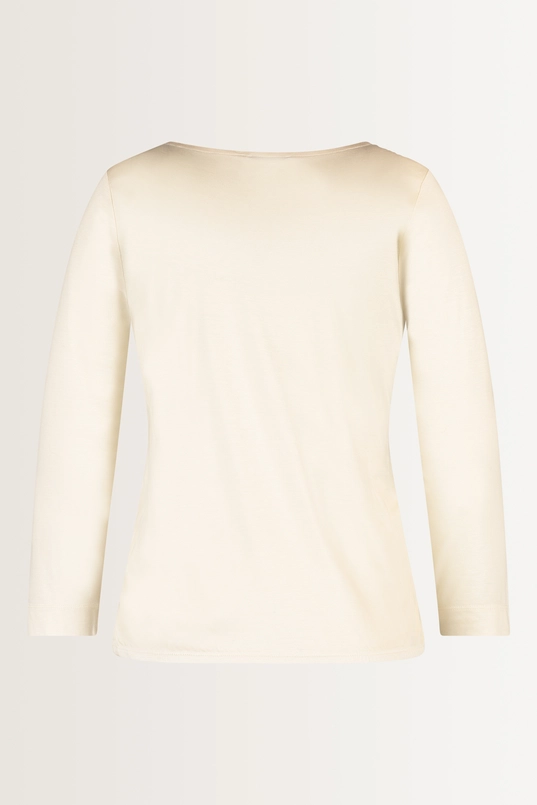 Glanzende top met plooihals
