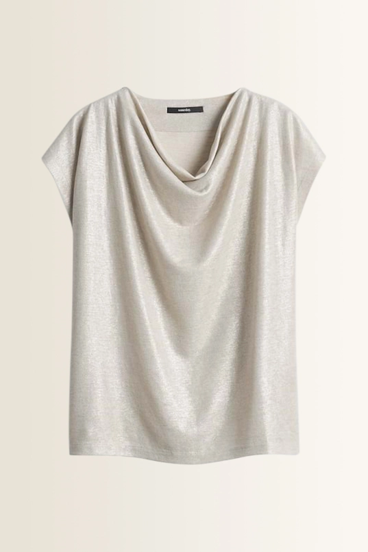 Glanzende top met watervalhals Kevine Someday