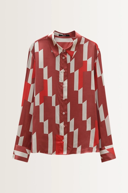Grafische satijnen blouse Zinnova Someday