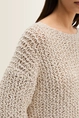 Grofgebreide cropped trui open structuur Marc O'Polo