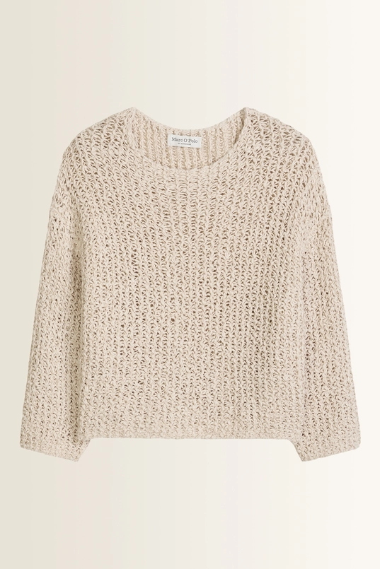 Grofgebreide cropped trui open structuur Marc O'Polo