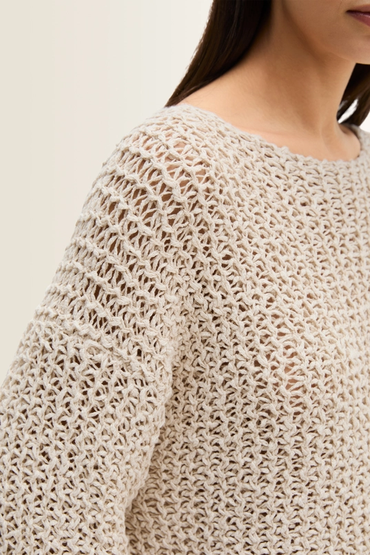 Grofgebreide cropped trui open structuur Marc O'Polo