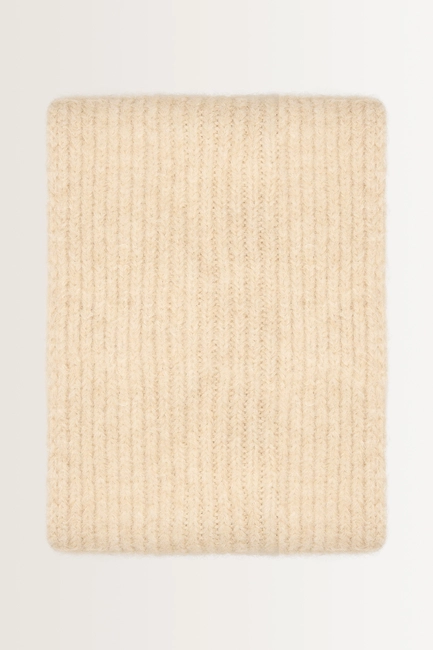 Grofgebreide shawl van wolmix