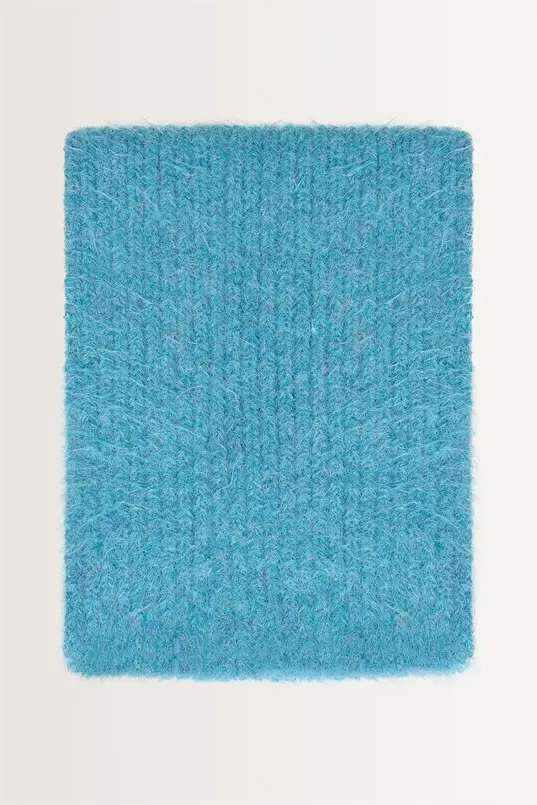 Grofgebreide shawl van wolmix