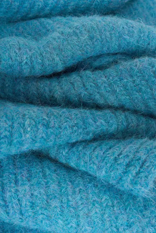 Grofgebreide shawl van wolmix