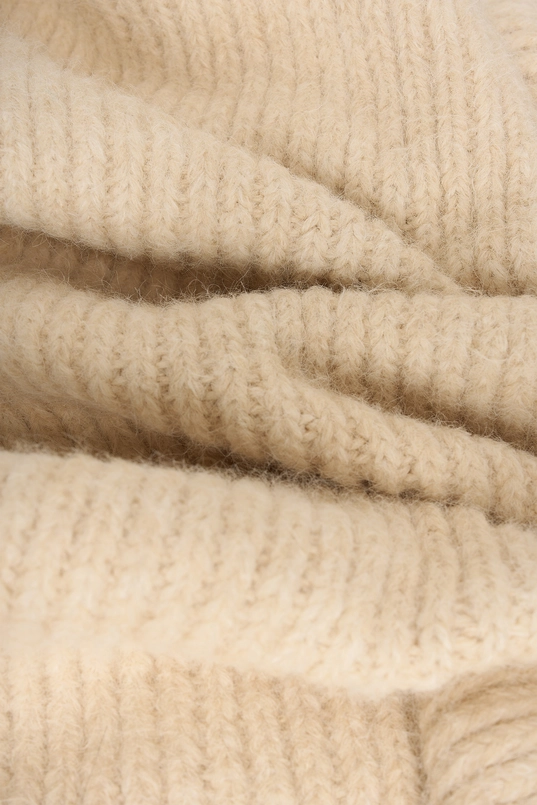 Grofgebreide shawl van wolmix
