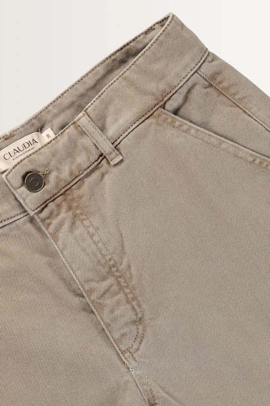 High rise wide leg broek