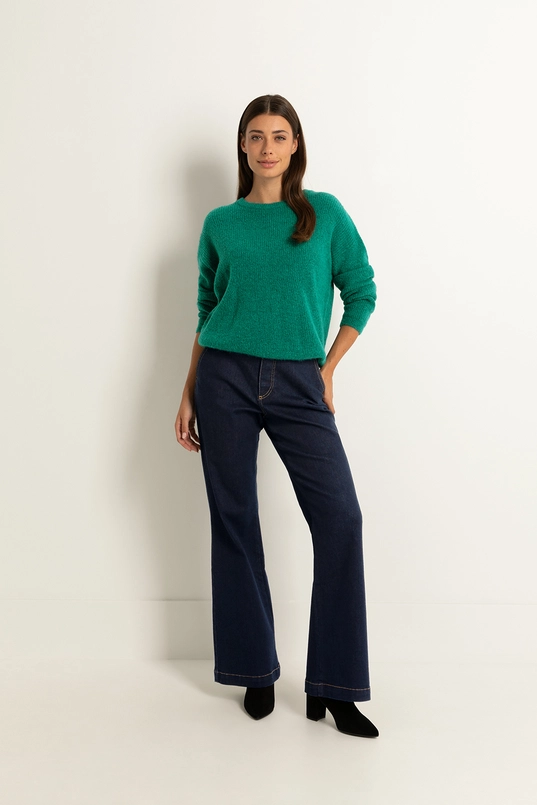 High rise wide leg jeans