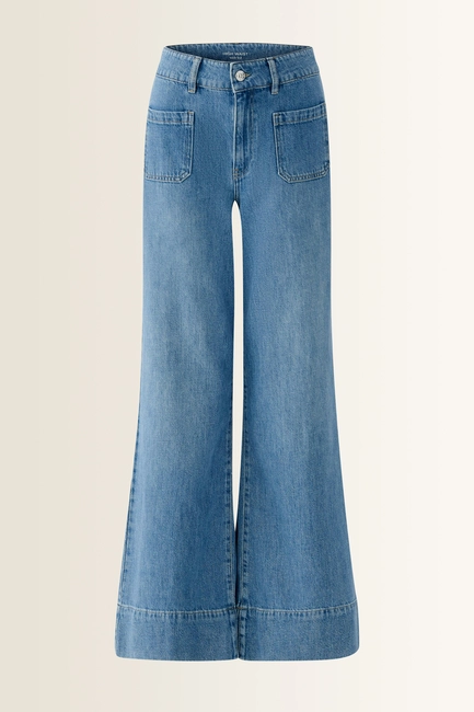 High waist jeans met wijde pijpen OUI