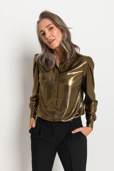 Hoogglanzende blouse