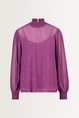 Jacquard blouse met goudaccenten