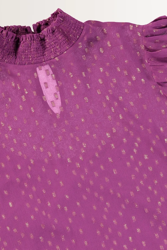 Jacquard blouse met goudaccenten