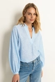 Jacquard blouse met mao-kraag