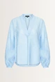 Jacquard blouse met mao-kraag