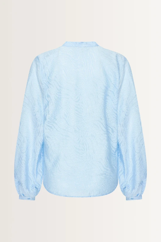 Jacquard blouse met mao-kraag