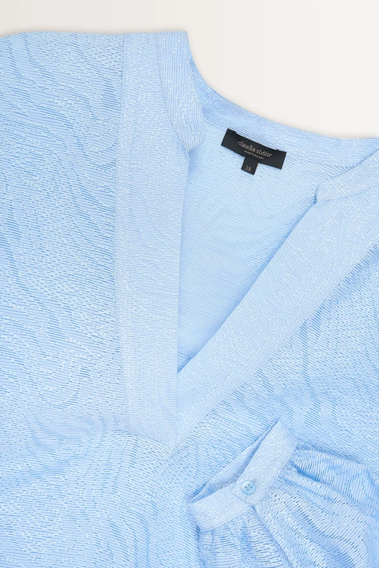 Jacquard blouse met mao-kraag