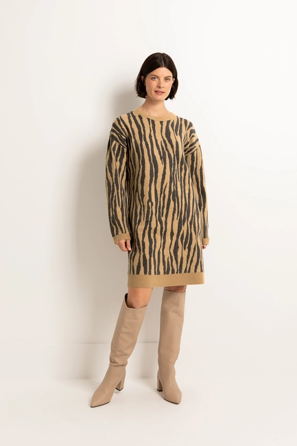Jacquard gebreide jurk