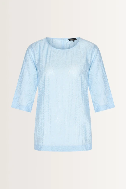 Jacquard top splitmouwen