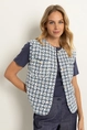 Jacquard vest tweed-look