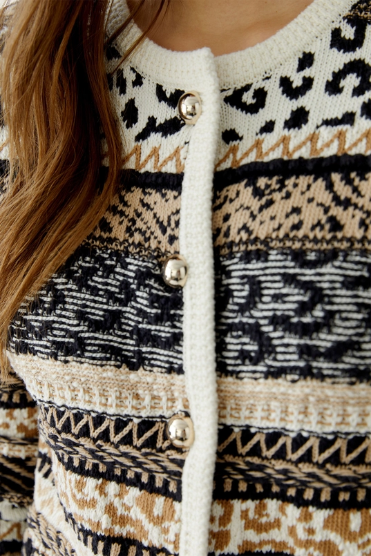 Jacquardgebreid vest met dessins OUI