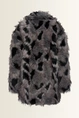 Jas van langharige faux fur met grafisch dessin MAURA