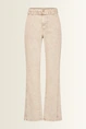 Jeans met ceintuur en verlegde zijnaad