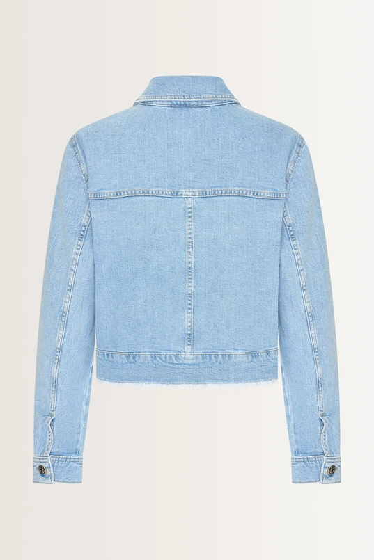 Jeansjack met onafgewerkte zoom