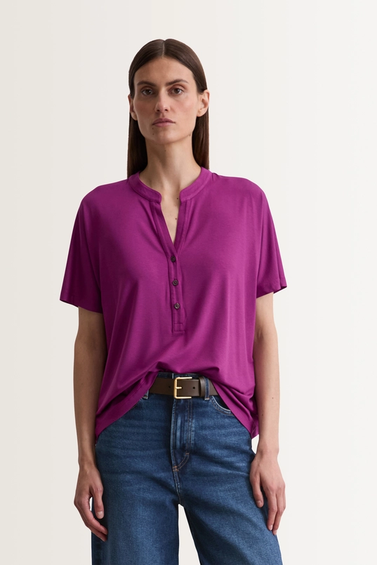 Jersey blouse met knoopsluiting Marc O'Polo