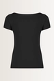 Jersey boothals top korte mouw