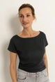 Jersey boothals top korte mouw