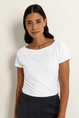 Jersey boothals top korte mouw