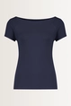 Jersey boothals top korte mouw