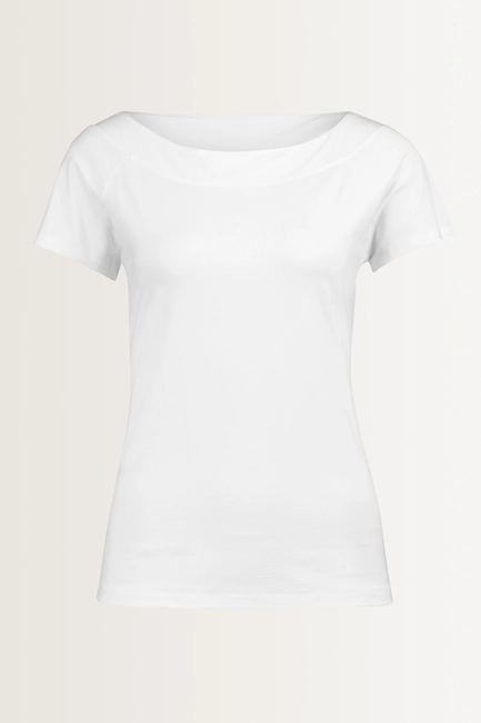 Jersey boothals top korte mouw