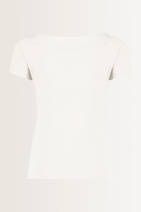 Jersey boothals top korte mouw