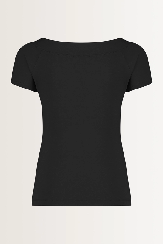 Jersey boothals top korte mouw