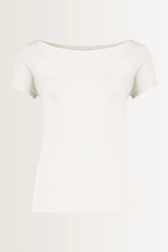 Jersey boothals top korte mouw