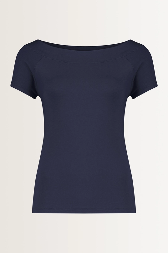 Jersey boothals top korte mouw