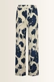 Jersey broek met aquarel bloemenprint