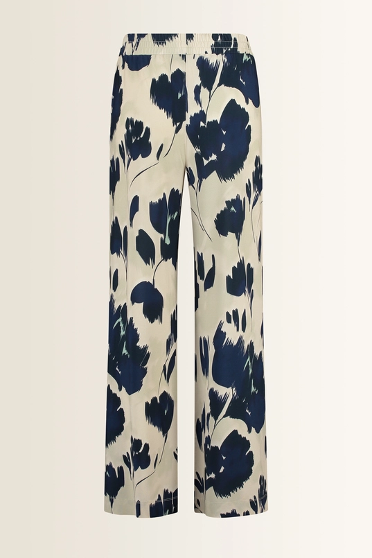 Jersey broek met aquarel bloemenprint
