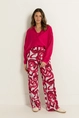 Jersey broek met penseelstreekdessin