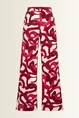 Jersey broek met penseelstreekdessin