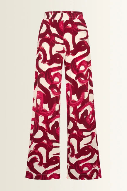 Jersey broek met penseelstreekdessin