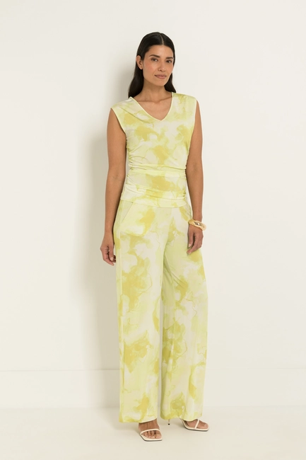 Jersey broek met printdessin