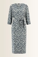 Jersey dress vi el all over blue tone print slinky