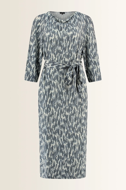 Jersey dress vi el all over blue tone print slinky