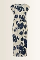 Jersey jurk met aquarel bloemenprint